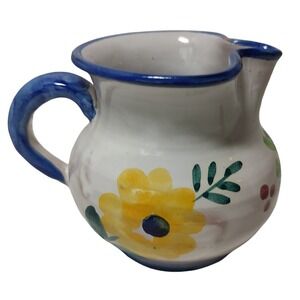 Vietri Small Floral‎ Pinch Pitcher Made in Italy Chapel Hill Cottage Core SEE